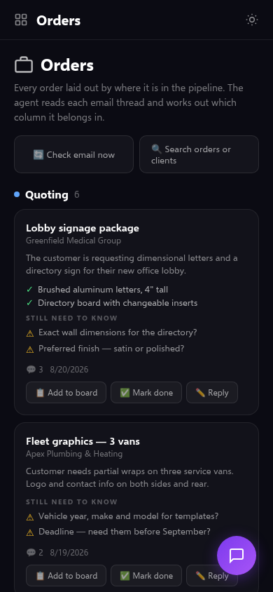 ClvrJob — Orders, organized